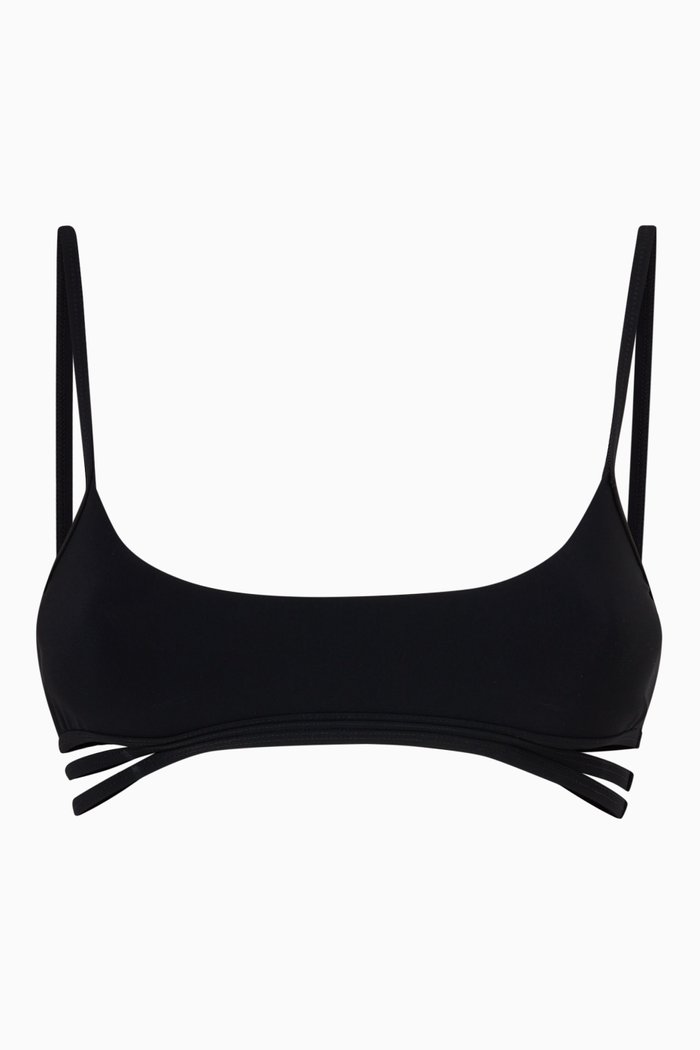 

Split Strap Bikini Top, Black