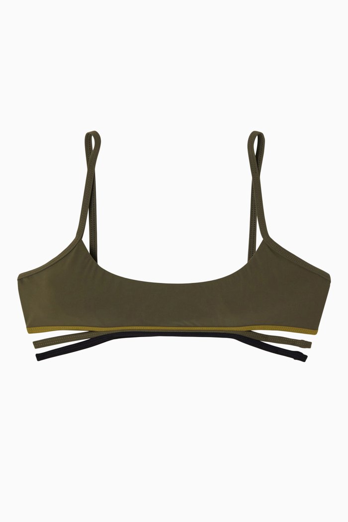 

Split Strap Bikini Top, Brown