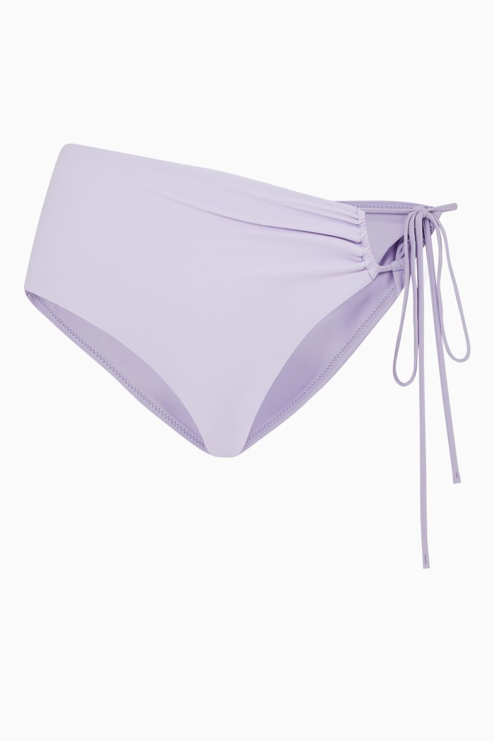 

Ruched Side Tie Bikini Brief, Purple