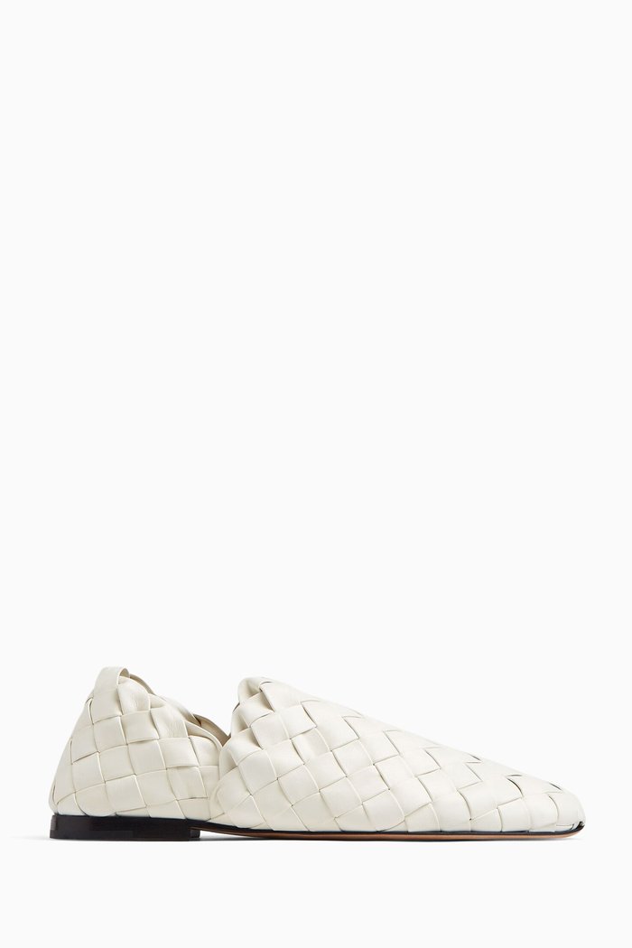 

Loafers in Intrecciato Nappa, White