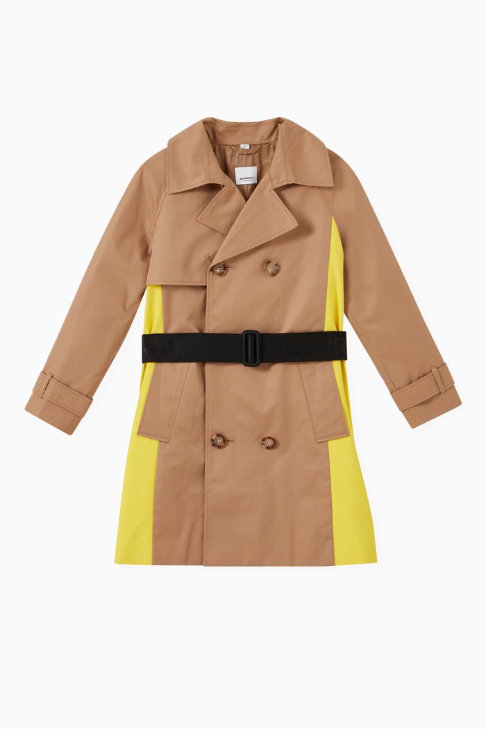 

Panel Detail Trench Coat in Cotton Twill, Neutral