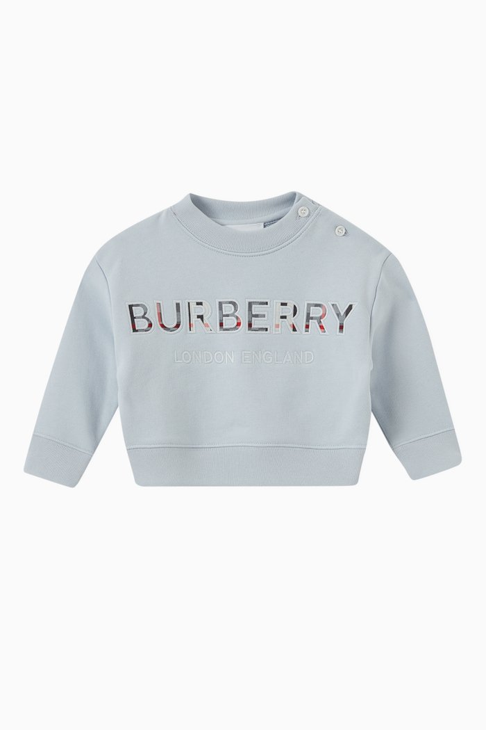 

Embroidered Logo Sweatshirt in Cotton, Blue
