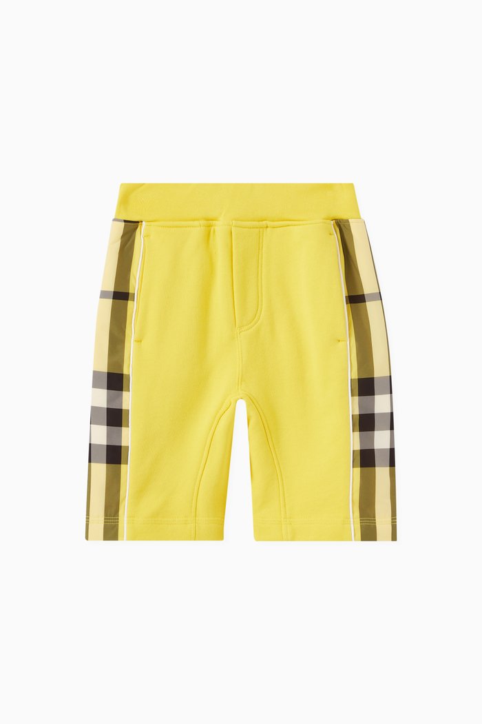 

Check Panel Graham Shorts in Cotton, Yellow