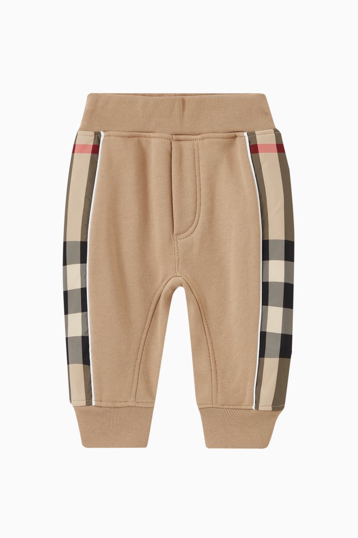 

Check Panel Joggers in Cotton, Neutral