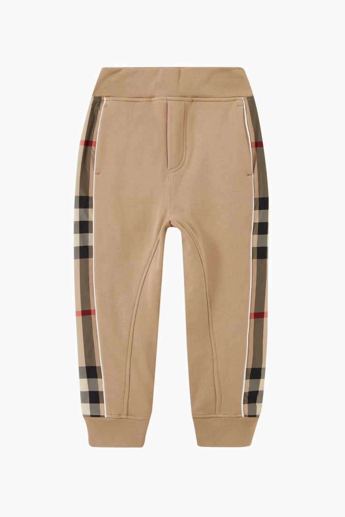 

Check Panel Joggers in Cotton, Neutral