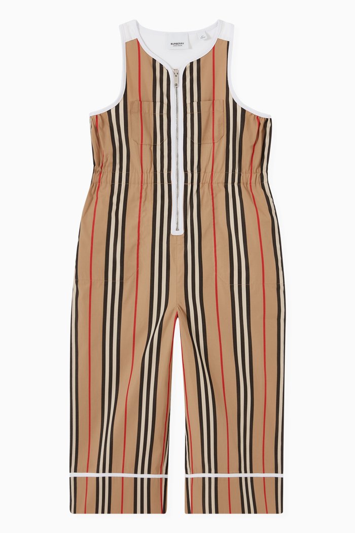 

Ophelia Stripe Zip Up Jumpsuit in Cotton, Neutral