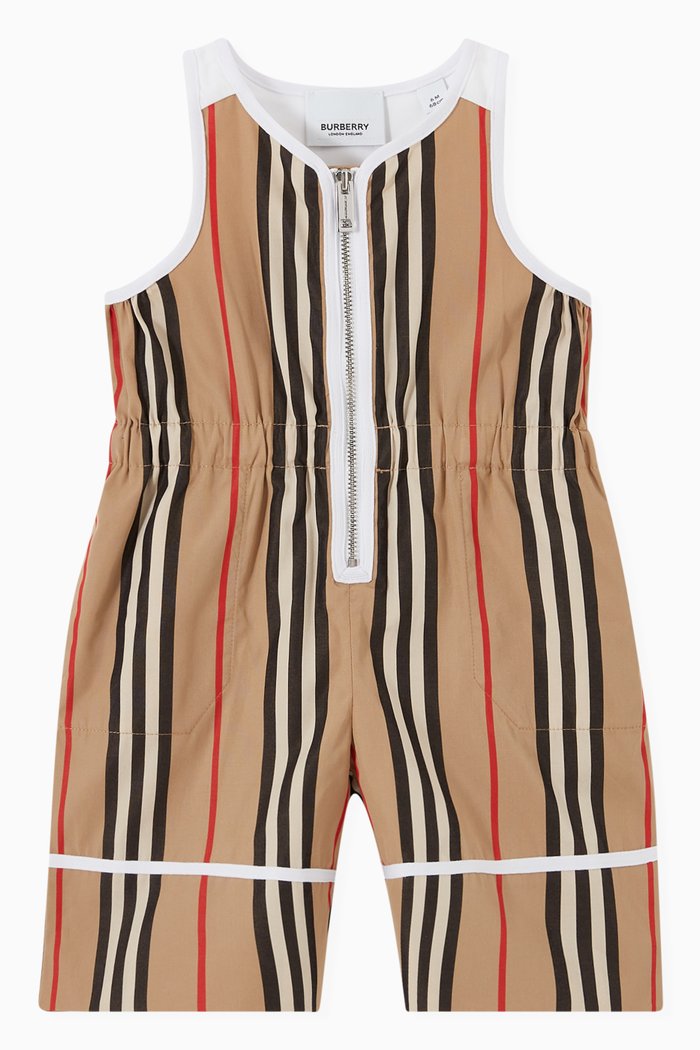 

Ophelia Stripe Zip Up Jumpsuit in Cotton, Neutral