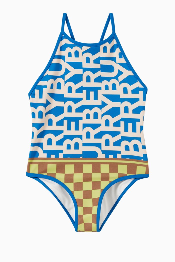 

Montage Print Swimsuit in Stretch Nylon, Multicolour
