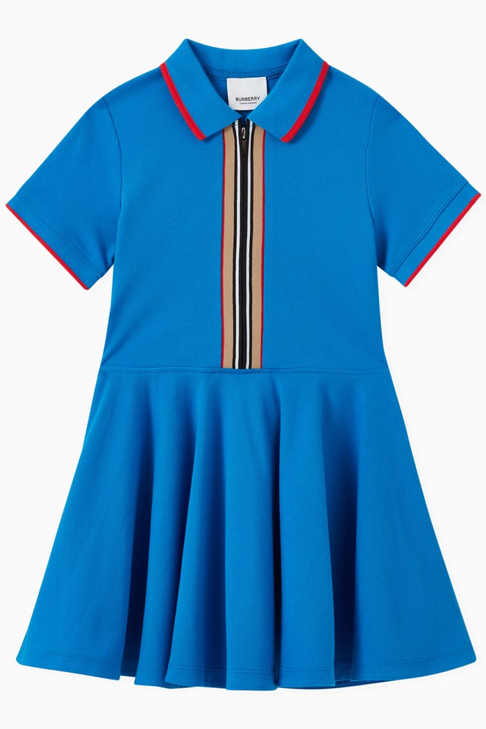 

Kellyanna Polo Shirt Dress in Organic Cotton Piqué, Blue