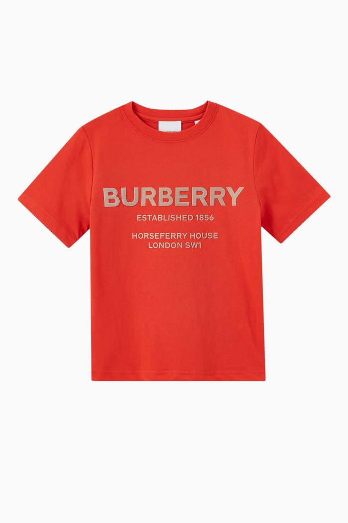 

Horseferry Print T-shirt in Cotton, Red