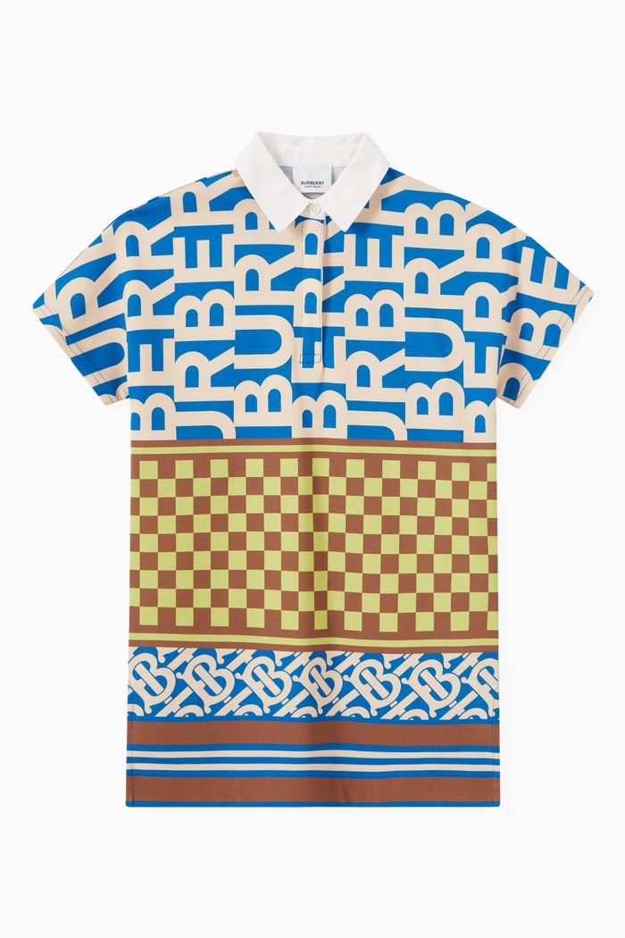 

Checkerboard Montage Print Dress in Cotton, Multicolour