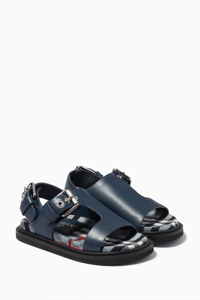 

Bertha Sandals in Leather, Blue