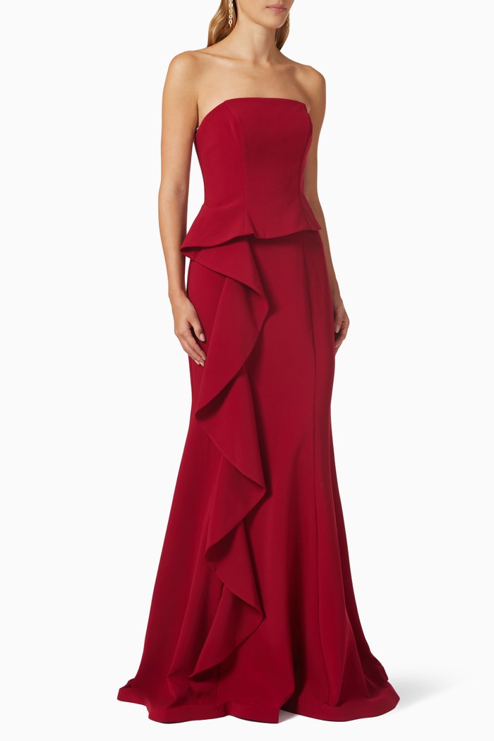 

Strapless Evening Dress, Red
