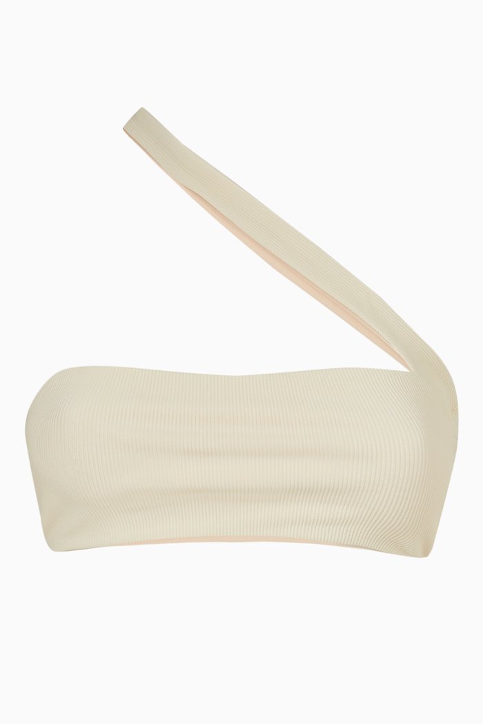 

Halo Bikini Top in Ribbed Fabric, Neutral