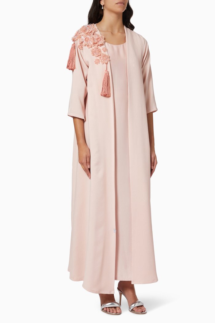 

Kaftan & Dress Set in Silk, Pink