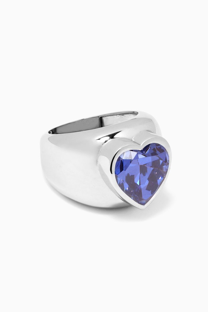 

I Have a Big Heart Ring in Sterling Silver, Blue