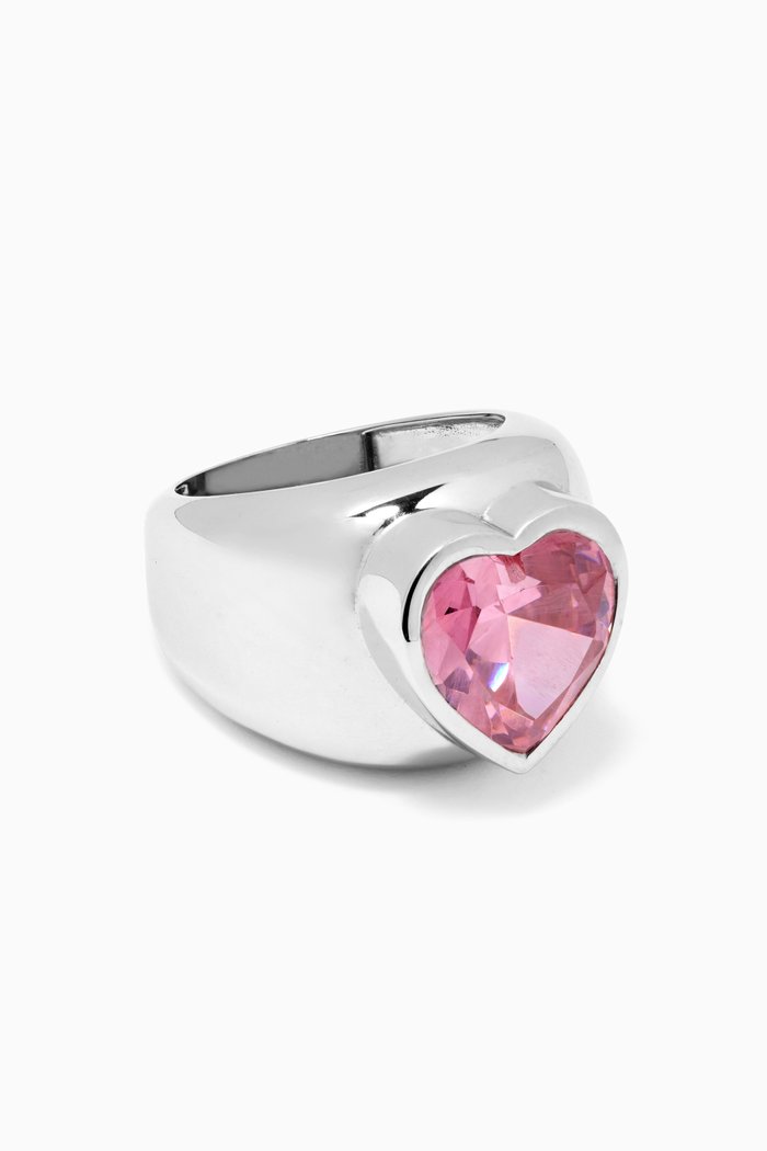 

I Have a Big Heart Ring in Sterling Silver, Pink