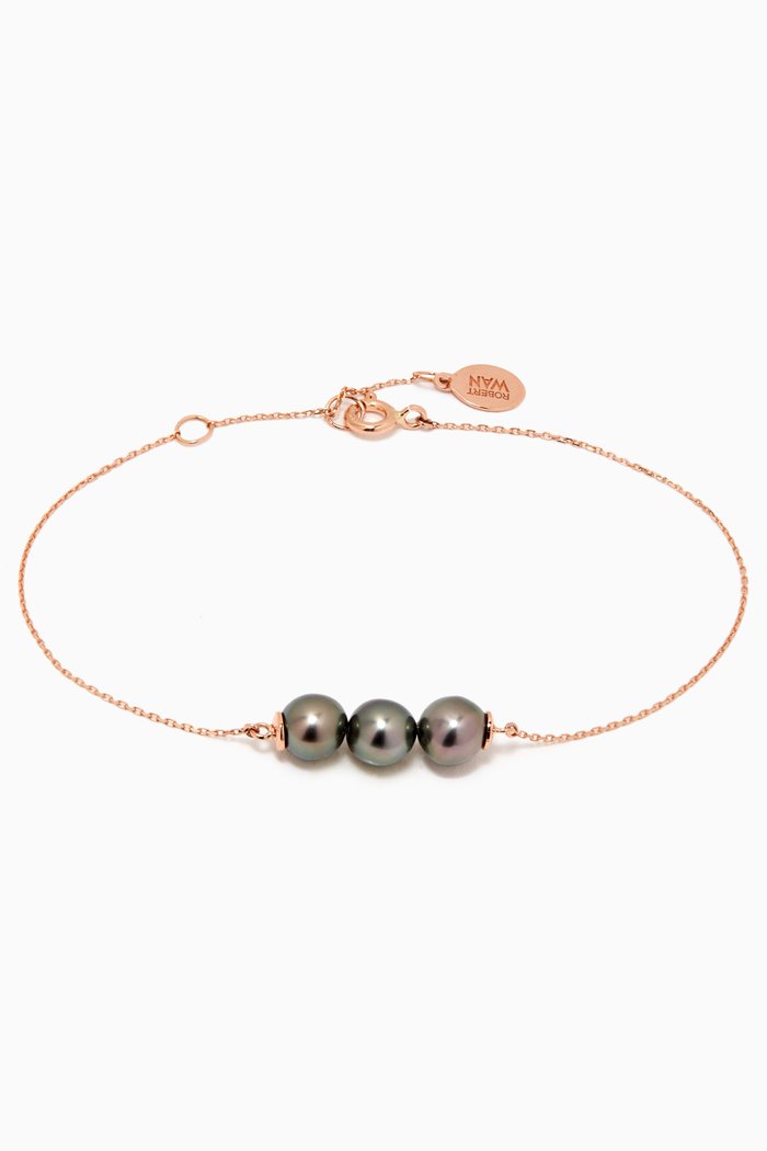 My First Three Pearls Bracelet in 18kt Rose Gold