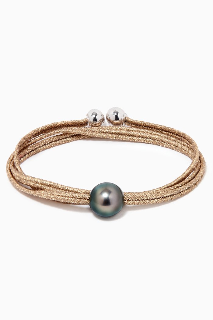 

Pearl Long Strap Bracelet, Gold