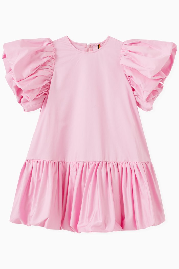 

Frill Puff Sleeve Dress, Pink