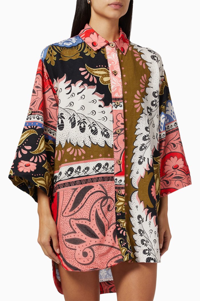 

Chrissy Antiq Oversized Shirt Dress, Multicolour
