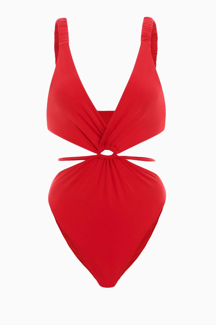 

Danielle Bouk One Piece Swimsuit, Red