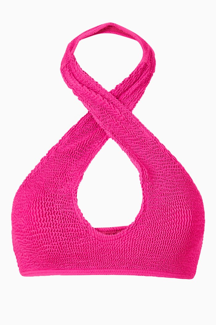 

Carmen Bikini Top in Eco Nylon, Pink