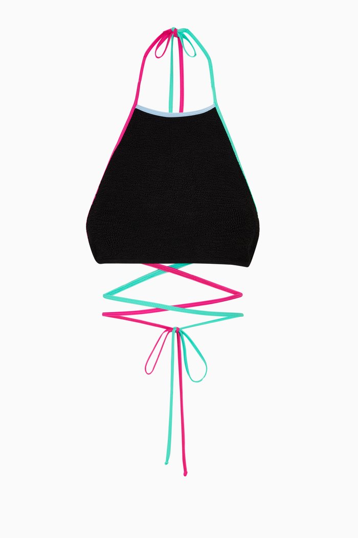 

Ivy Crop Bikini Top in Eco Nylon, Black