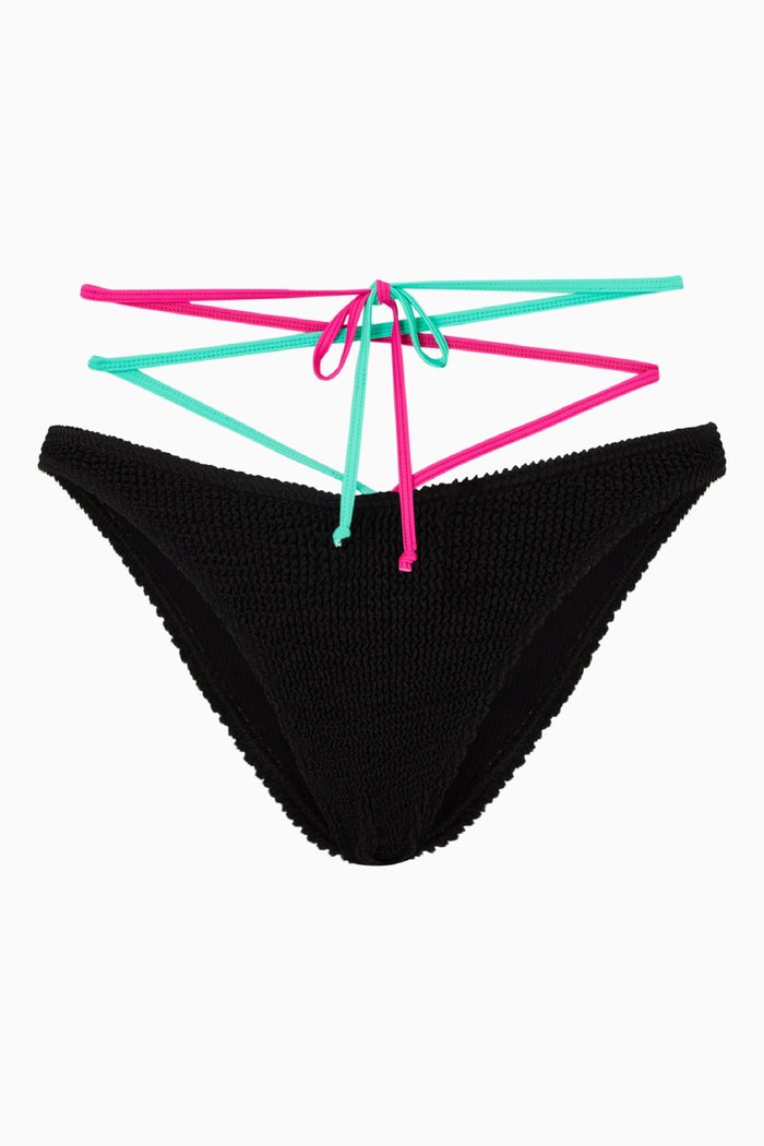 

Strap Scene Bikini Bottoms in Eco Nylon, Black