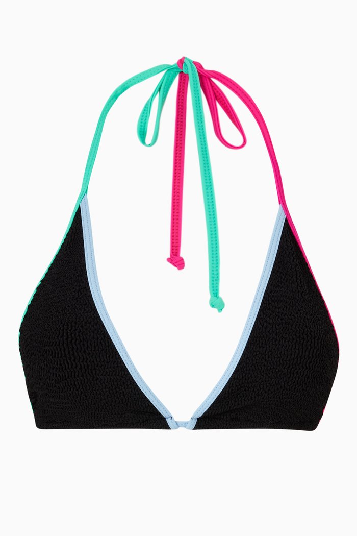 

Strap Sofie Triangle Bikini Top in Eco Nylon, Black