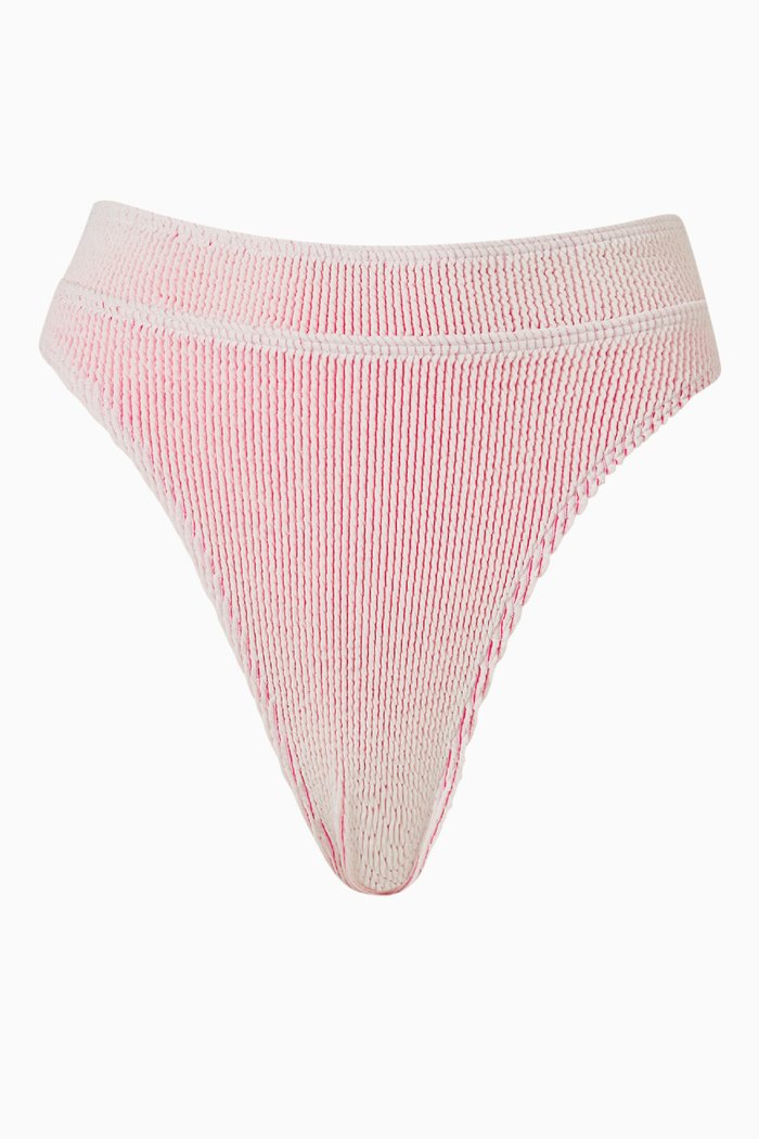 

Savannah High Waist Bikini Bottoms in Stretch Nylon, Pink