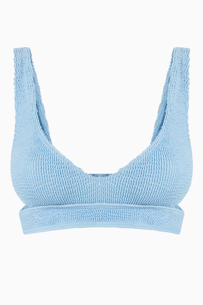 

Nino Crop Bikini Top in Eco Nylon, Blue