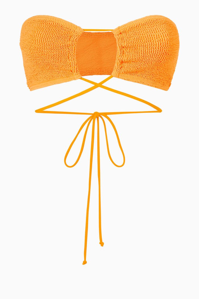 

Margarita Bandeau Bikini Top in Eco Nylon, Orange