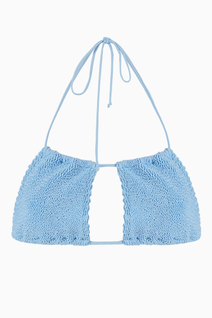 Andy Bikini Top in Eco Nylon, Blue