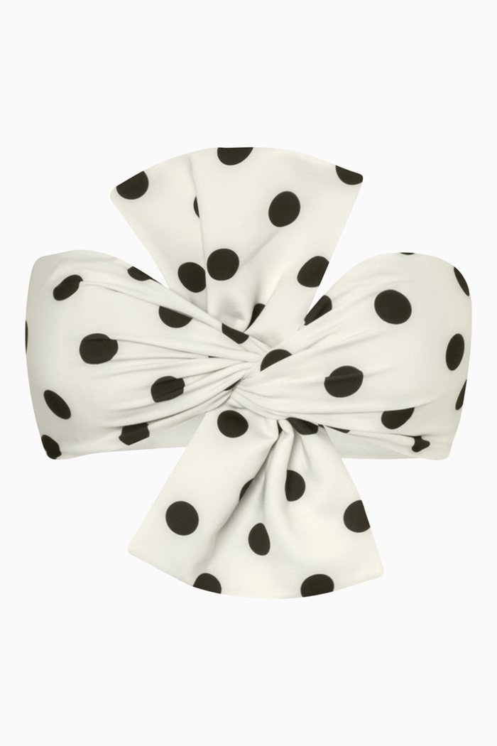 

Albatross Polka Reversible Bikini Top, White