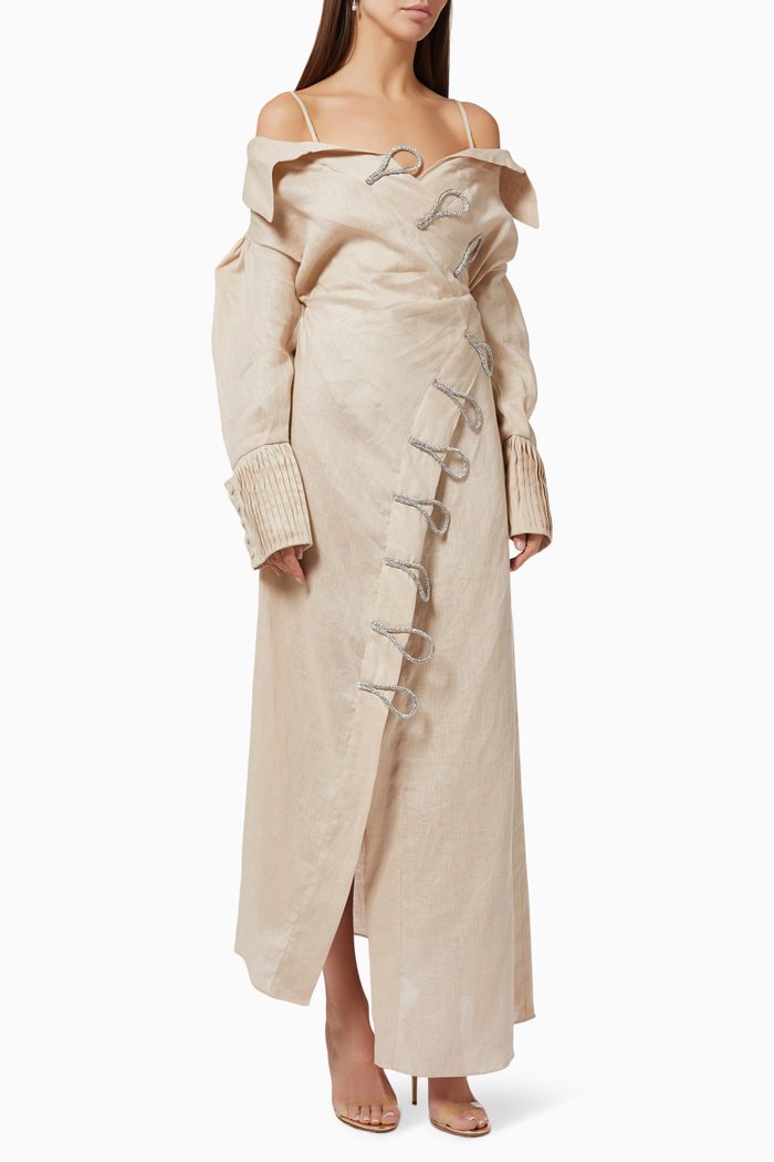 

Crystal Embellished Dress, Neutral