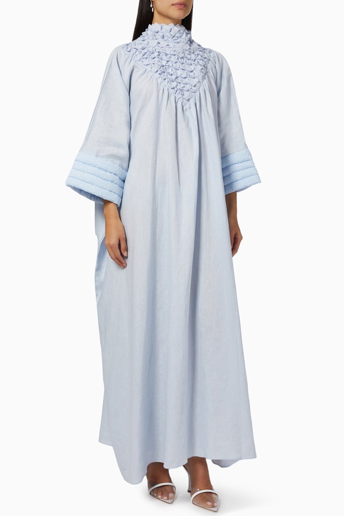 

Baggy Kaftan in Linen, Blue