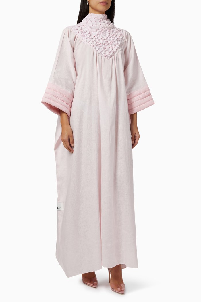 

Plissé Kaftan in Linen, Pink