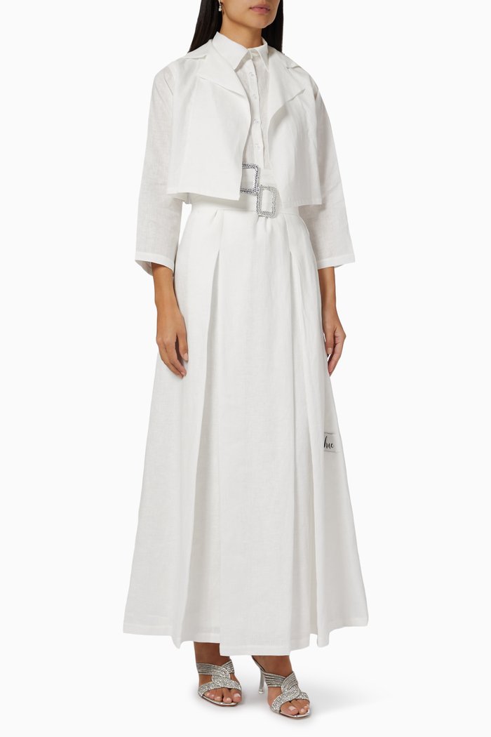 

Jacket & Dress Set in Linen, Neutral