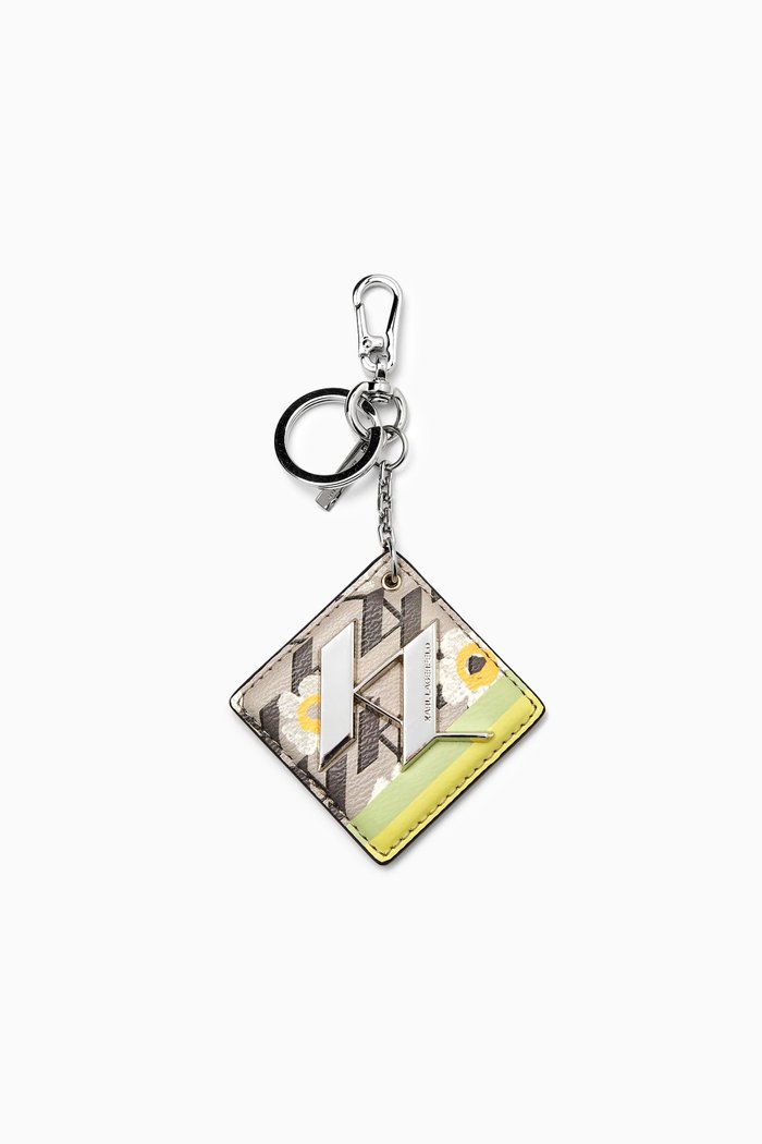 

K/Monogram Flower Keychain in Leather, Multicolour