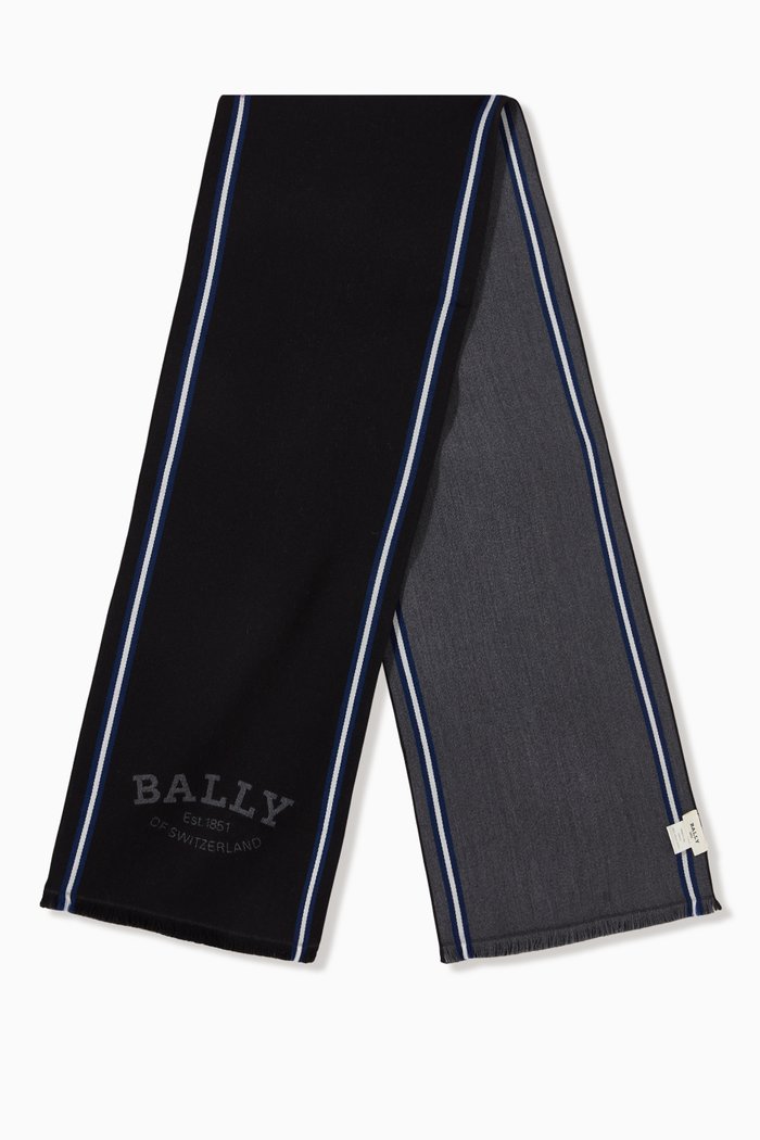 

Logo Stamp Scarf in Wool, Black