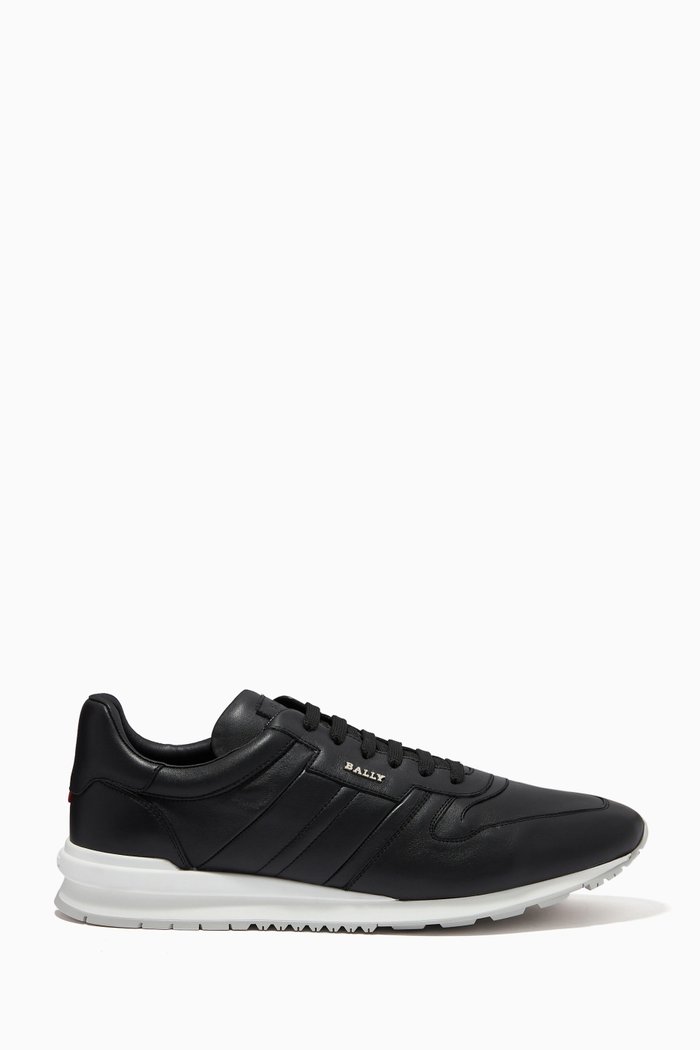 Asler Sneakers in Calf Leather, Black