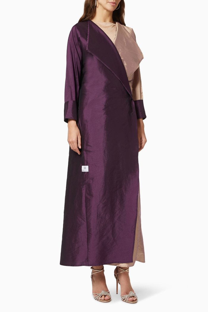 

Two Colour Abaya in Taffeta, Purple