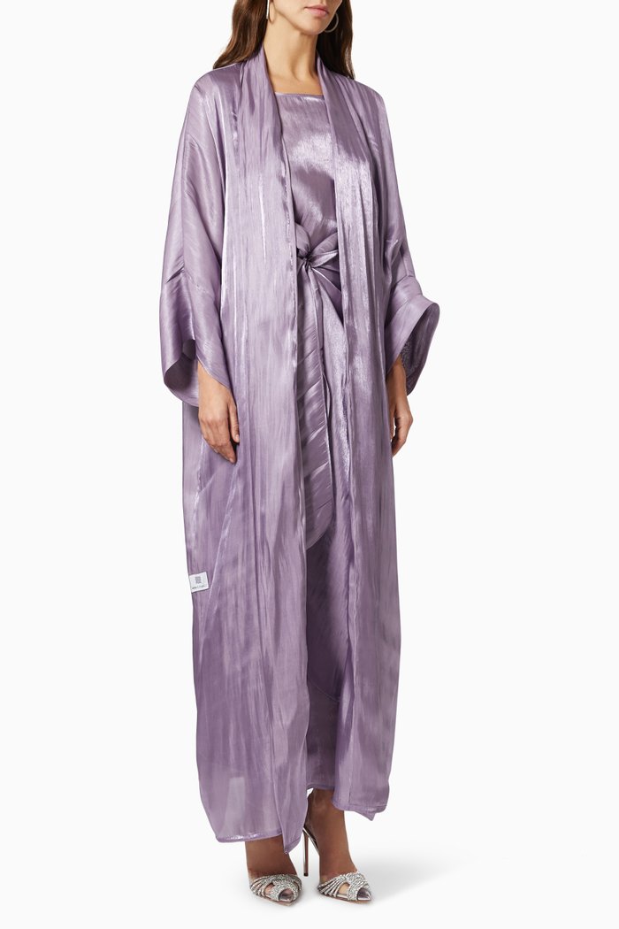 

Abaya Set in Silk Organza, Purple