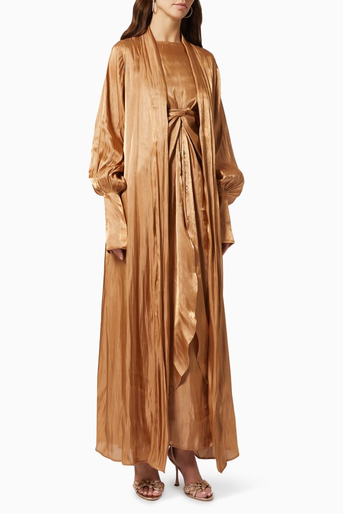 

Abaya Set in Silk Organza, Gold