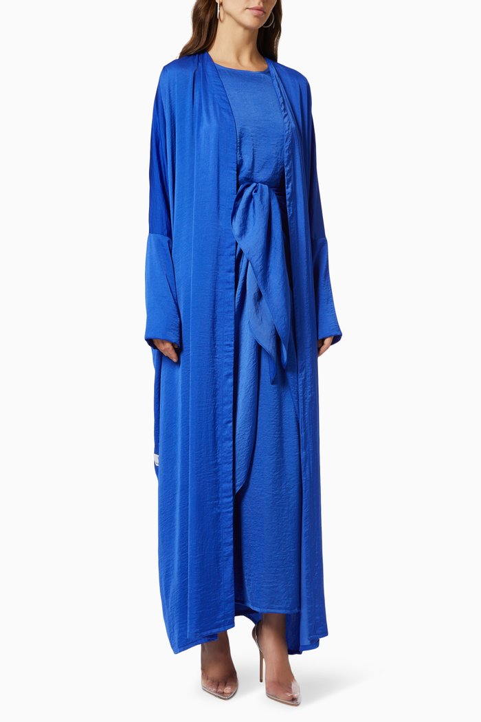 Long Sleeve Abaya Set, Blue