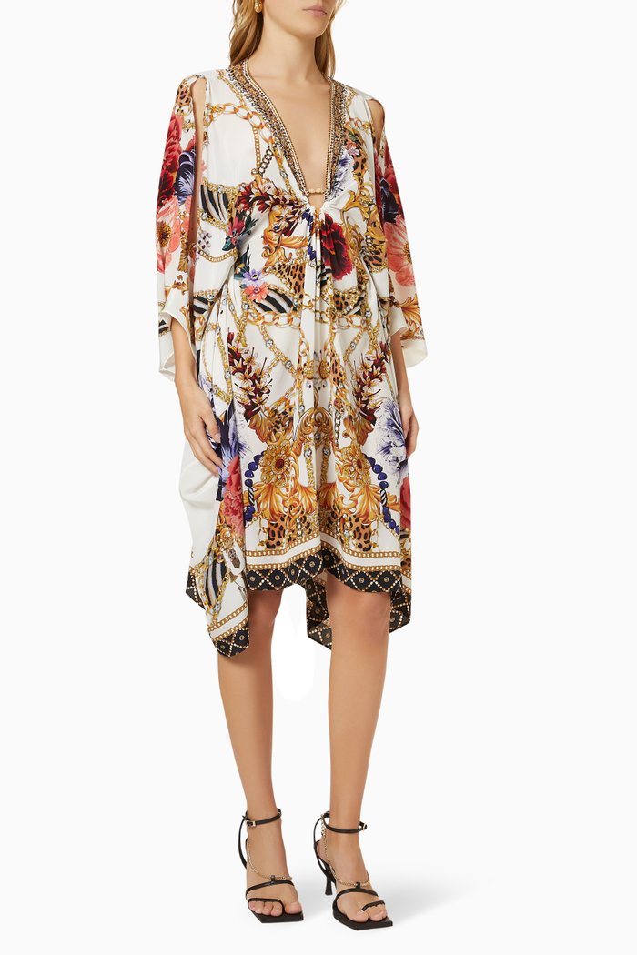 

Reign Supreme Kaftan in Silk, White