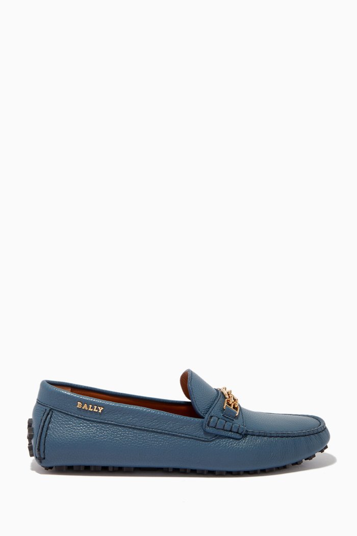 

Lezy Loafers in Leather, Blue