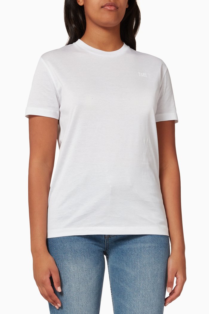 

Embroidered Logo T-shirt in Jersey, Pink