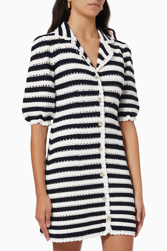 

Striped Crochet Dress, Blue